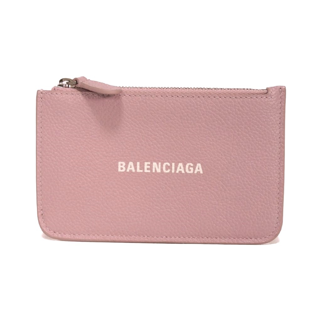 BALENCIAGA バレンシアガ キャッシュ コイン カードホルダー 現行 グレイン カーフ パステル ピンクベージュ フラグメントケース カードケース パスケース 小銭入れ 財布 新ロゴ パウダーピンク コインケース 637130 1IZI3 6990