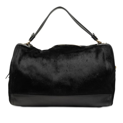 サルヴァトーレフェラガモ ハンドバッグ ブラック ハラコ レザー レディース Salvatore Ferragamo 【中古】