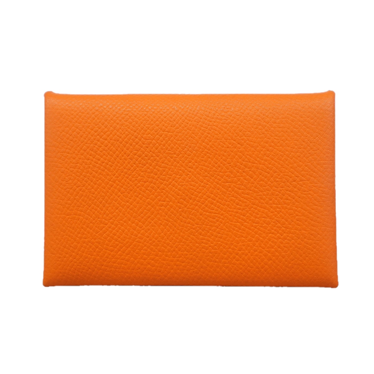 ★最終価格【6id5055】エルメス カードケース カルヴィ ヴォーエプソン オレンジ シルバー金具 □O刻印【中古】メンズ レディース ユニセックス