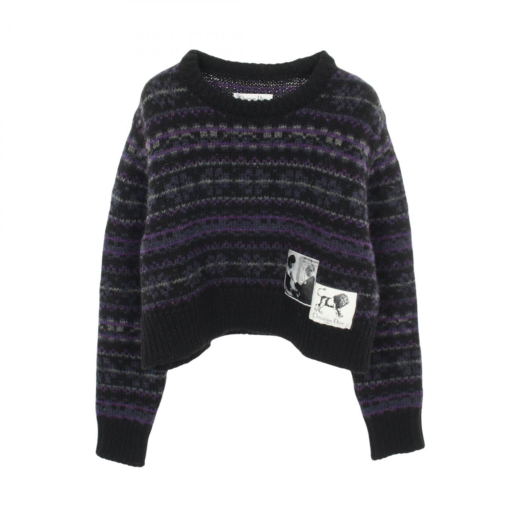 ディオール Dior ニット 衣料品 トップス ウール レディース ブラック系 / パープル系 【中古】