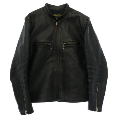 The REAL McCOY'S ザリアルマッコイズ J-100 BUCO HORSEHIDE SINGLE RIDERS LEATHER JACKET ブコ 茶芯 ホースハイド スタンドカラー シングル ライダース レザー ジャケット ブラック系【中古】