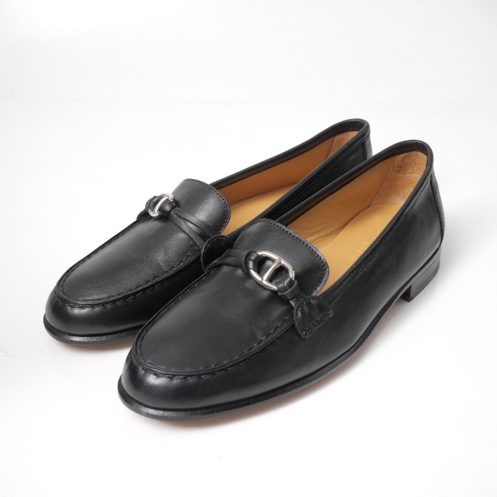 ■未使用品■HERMES エルメス ローファー サイズ37 1/2 シェーヌダンクル レザー 20260617/RA9721