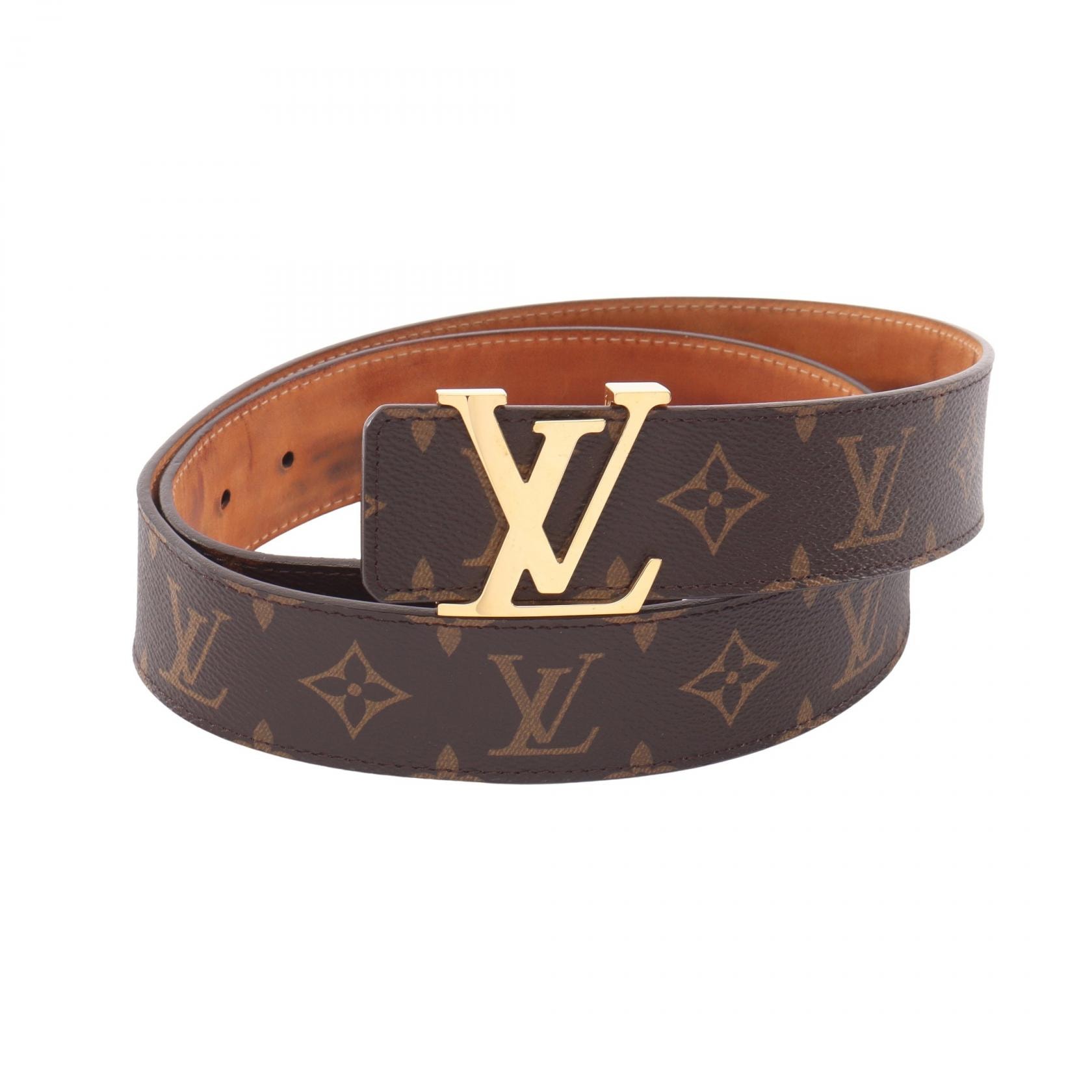 ルイ・ヴィトン LOUIS VUITTON サンチュール LV イニシアル 40MM モノグラム ベルト 衣料品 レザー PVC メンズ ブラウン系 M9608 【中古】