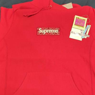 Supreme Bandana Box Logo Hooded Sweatshirt "Red"