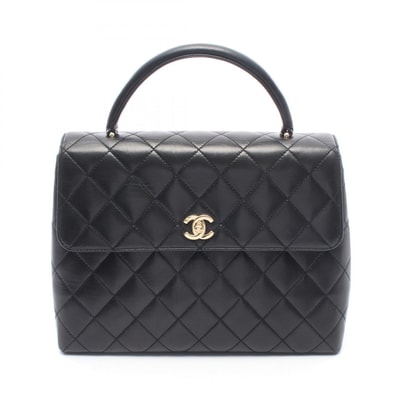 シャネル CHANEL マトラッセ ハンドバッグ バッグ ラムスキン(羊革) レディース ブラック系 A12397 【中古】