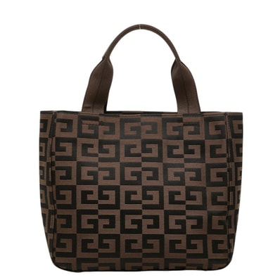 ジバンシー 4Gロゴ ハンドバッグ ブラウン キャンバス レザー レディース Givenchy 中古