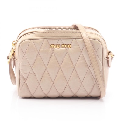 ミュウ ミュウ Miu Miu MATELASSE マテラッセ ショルダーバッグ バッグ レザー レディース ベージュ系 【中古】