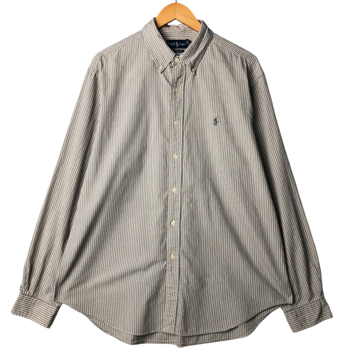 古着 ラルフローレン Ralph Lauren CLASSIC FIT 長袖 ボタンダウンストライプシャツ メンズXL相当/eaa575342