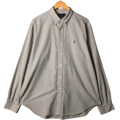 古着 ラルフローレン Ralph Lauren CLASSIC FIT 長袖 ボタンダウンストライプシャツ メンズXL相当/eaa575342