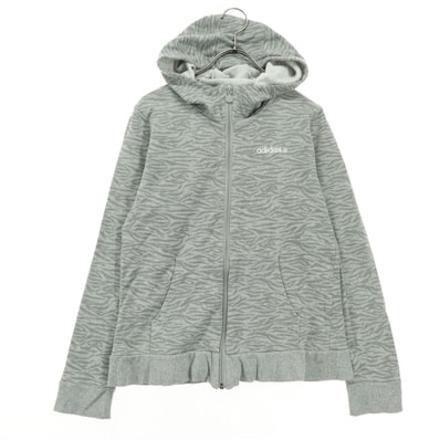 adidas NEO アディダスネオ ゼブラ柄 長袖 ジップパーカー M グレー
