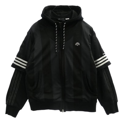 Alexander Wang アレキサンダーワン ジャケット 19SS × Adidas Wangbody hood レイヤード ジップアップ パーカー フーディー ブラック系 XS【中古】