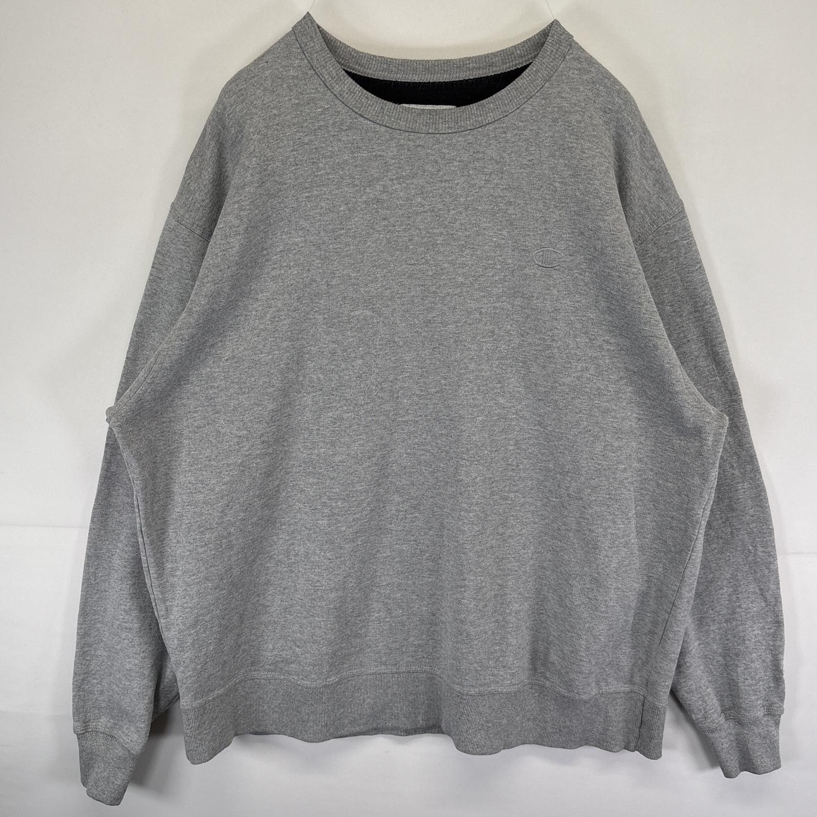 古着 チャンピオン Champion スウェット トレーナー プルオーバー クルーネック ワンポイントロゴ 大きいサイズ 2XL グレー メンズ