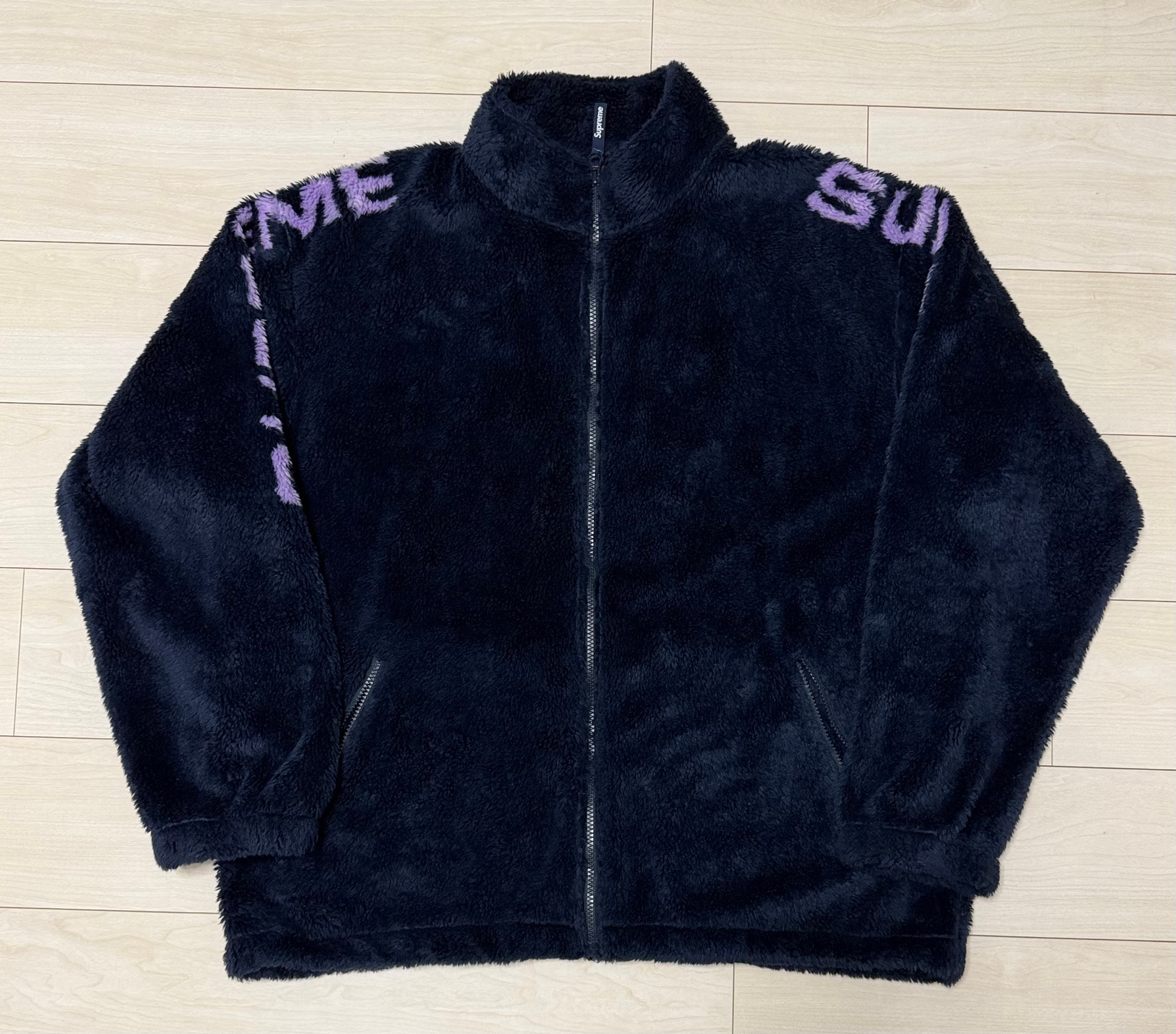 Supreme Shoulder Logo Fleece Jacket "Navy"