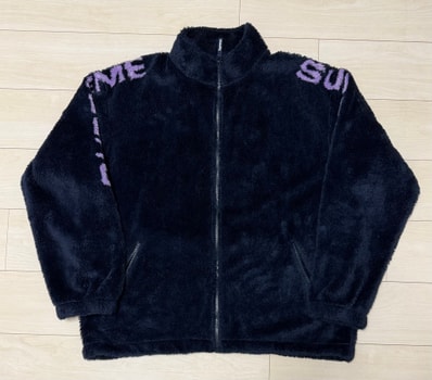 Supreme Shoulder Logo Fleece Jacket "Navy"