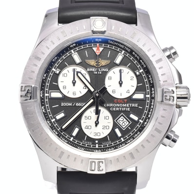 ブライトリング BREITLING A73388 コルト クロノグラフ デイト ブラック クォーツ メンズ 箱・保証書付き 腕時計 O#148832