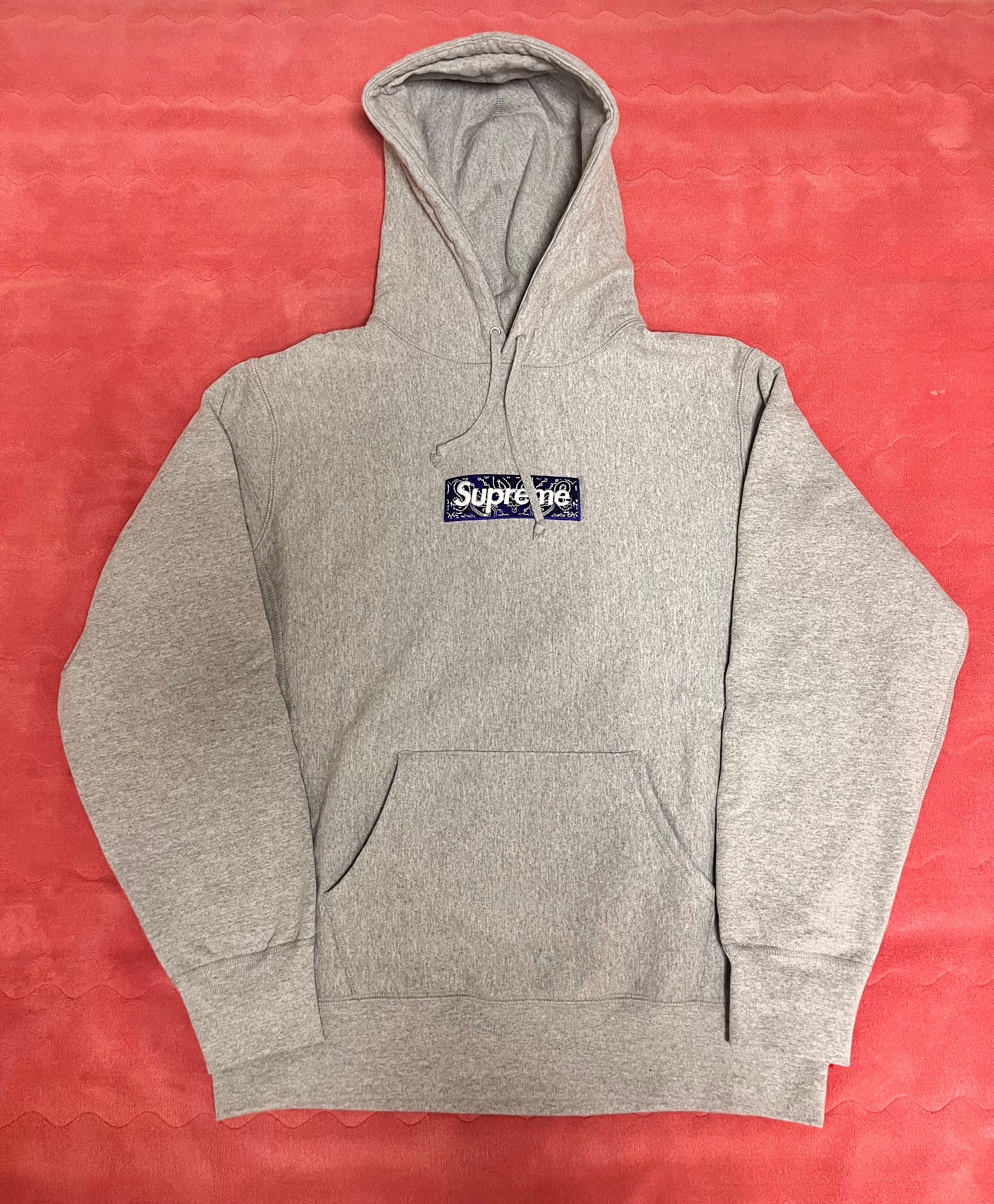 Supreme Bandana Box Logo Hooded Sweatshirt "Grey"