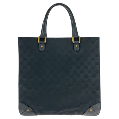 GUCCI グッチ スタッズ ブラック 黒 ゴールド金具 GGキャンバス レザー/ トートバッグ ショルダーバッグ 506403 【中古】