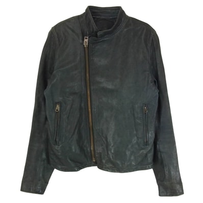 HYSTERIC GLAMOUR ヒステリックグラマー ライダースジャケット 0113LB01 ゴートレザー 山羊革 シングル ライダース ジャケット ブラック系 FREE【中古】