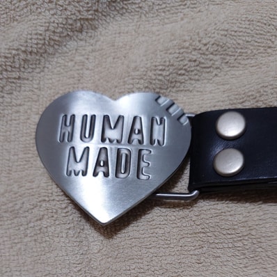HUMAN MADE Heart Leather Belt "Silver"