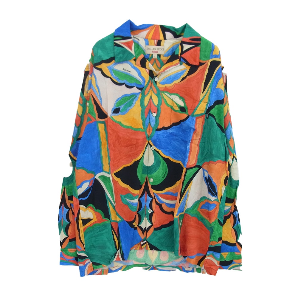 Supreme シュプリーム 半袖シャツ 21SS × Emilio Pucci L/S Shirt エミリオプッチ ロングスリーブ 長袖 シャツ マルチカラー系 L【新古品】【未使用】【中古】