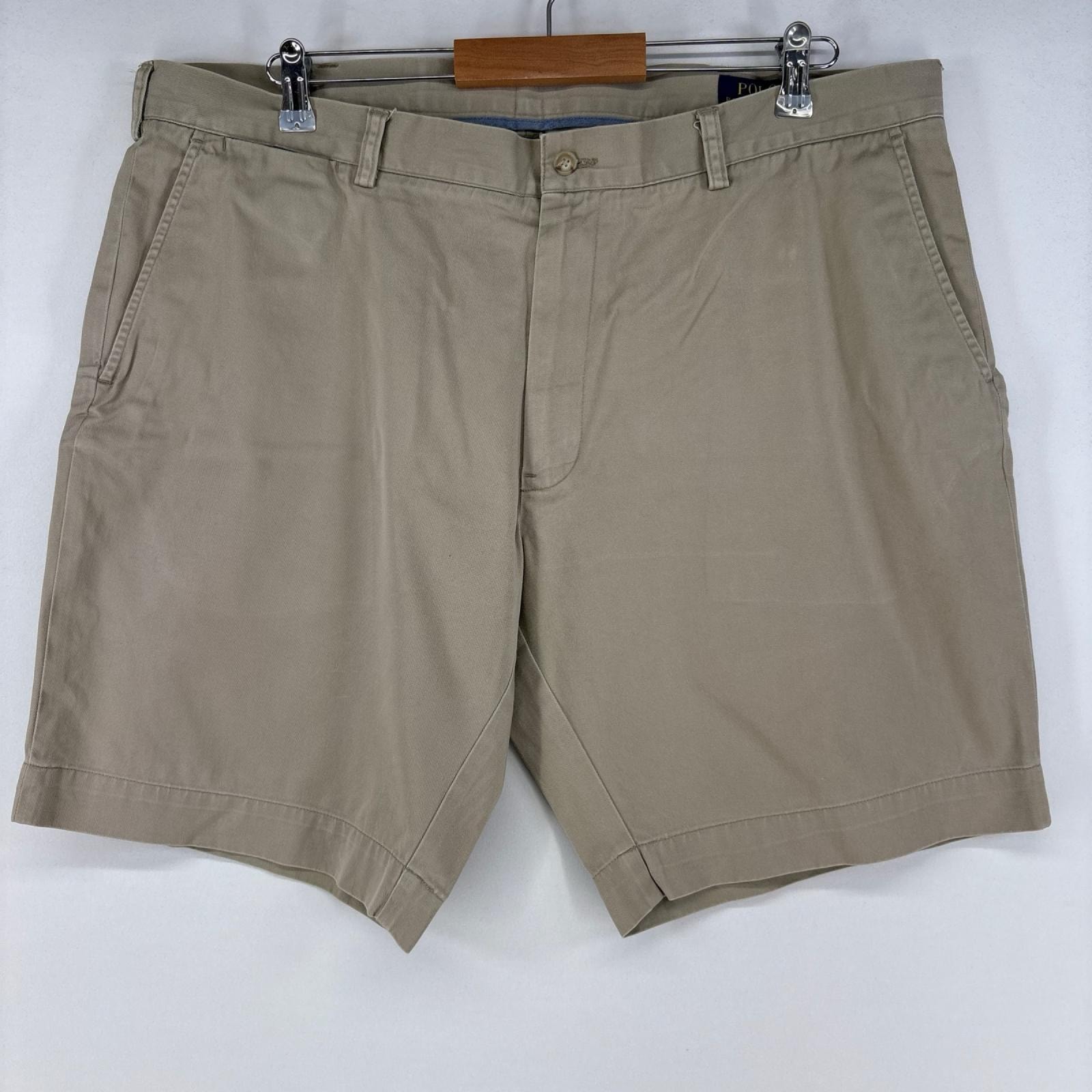 古着 ポロ・ラルフローレン POLO RALPH LAUREN ショートパンツ チノパン ワンポイントロゴ ジップ ハーフパンツ w40 ベージュ メンズ