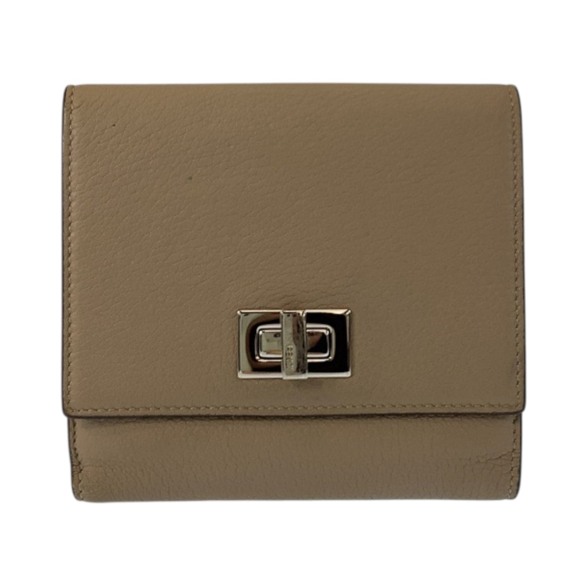 美品 FENDI フェンディ セレリア ピーカブー ベージュ シルバー金具 レザー 折財布 コンパクトウォレット 601423 【中古】