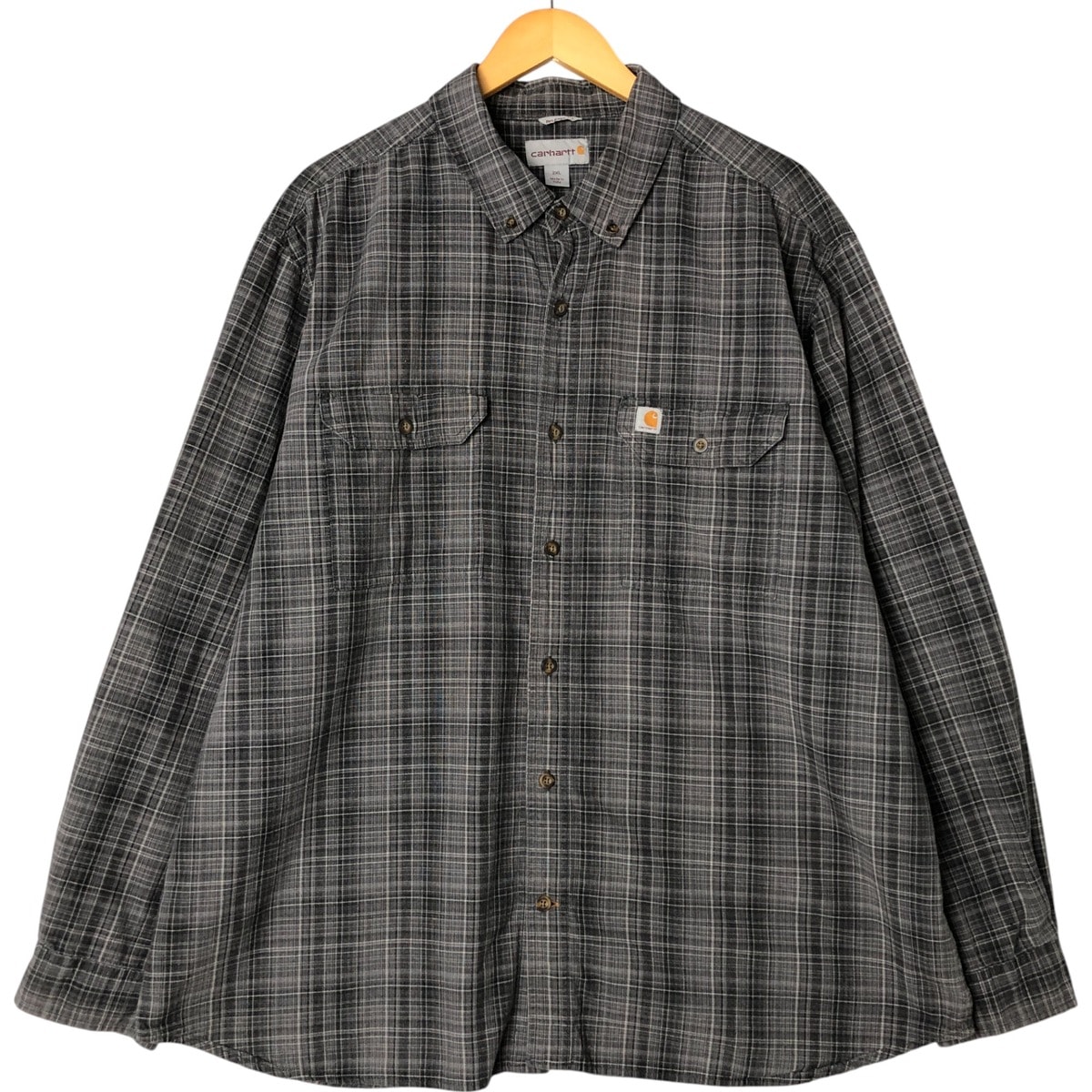 古着 カーハート Carhartt RELAXED FIT チェック柄 長袖 ボタンダウン ワークシャツ メンズXXL相当/eaa555843