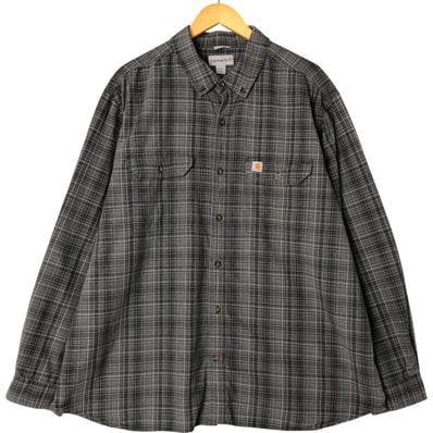 古着 カーハート Carhartt RELAXED FIT チェック柄 長袖 ボタンダウン ワークシャツ メンズXXL相当/eaa555843