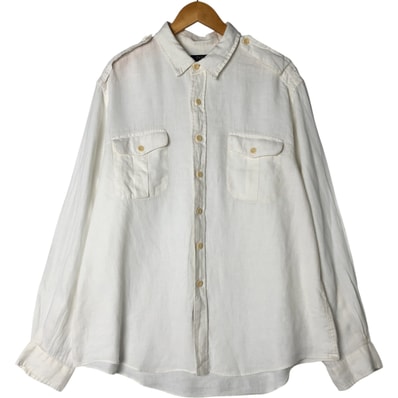 古着 ラルフローレン Ralph Lauren POLO RALPH LAUREN 長袖 リネンシャツ メンズXXL相当/eaa565853