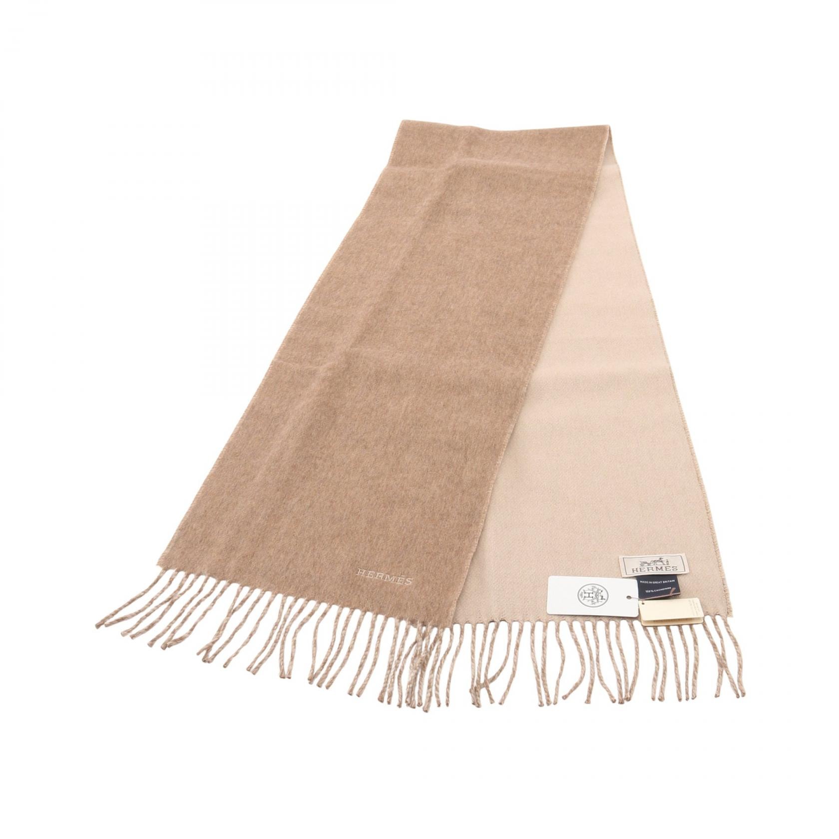 エルメス HERMES レクトヴェルソ マフラー ベージュ マフラー 衣料品 カシミヤ ベージュ メンズ レディース ベージュ系 【中古】