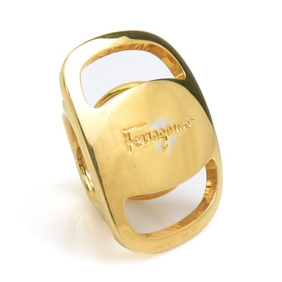 サルヴァトーレフェラガモ Salvatore Ferragamo スカーフリング ヴァラ メタル ゴールド レディース【中古】 e60827g