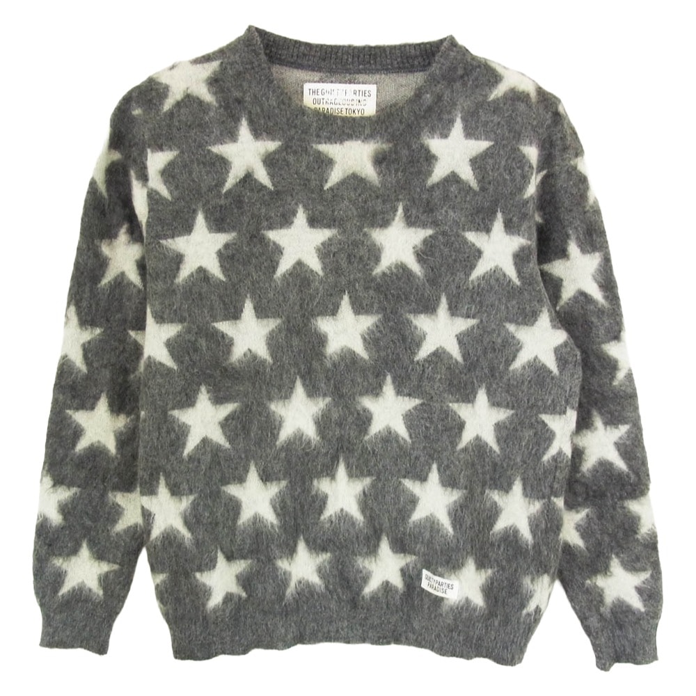 WACKO MARIA ワコマリア ニット WMK-JQ02 STAR MOHAIR スター モヘア ニット セーター グレー系 M【中古】