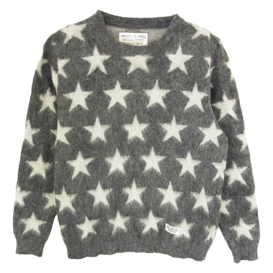 WACKO MARIA ワコマリア ニット WMK-JQ02 STAR MOHAIR スター モヘア ニット セーター グレー系 M【中古】