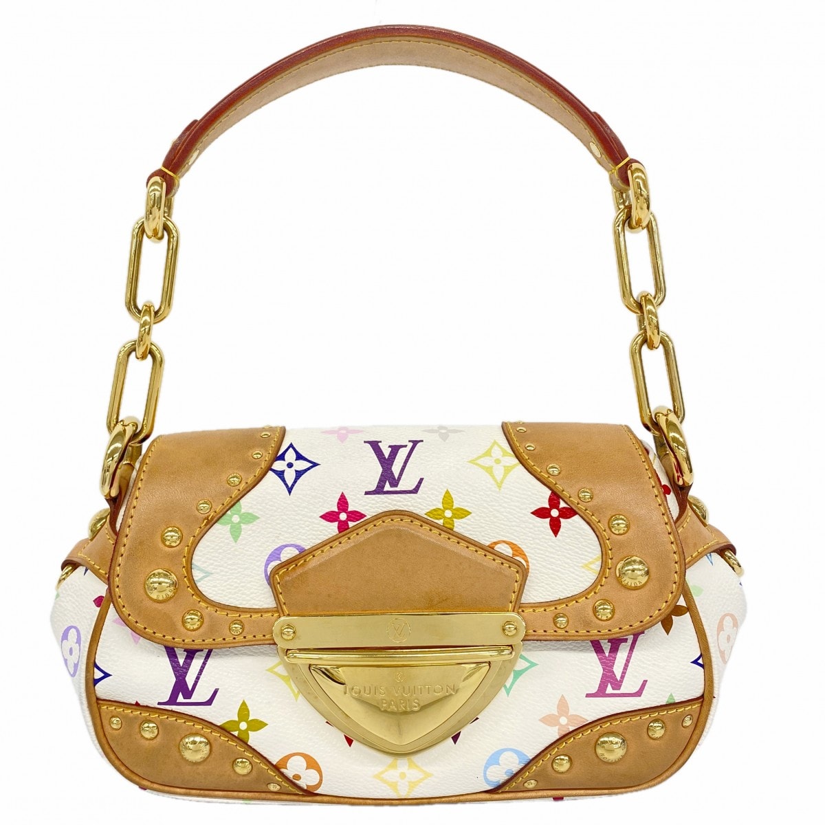【6de5664-k】ルイヴィトン ハンドバッグ モノグラム・マルチカラー マリリン M40127 ブロン【中古】レディース