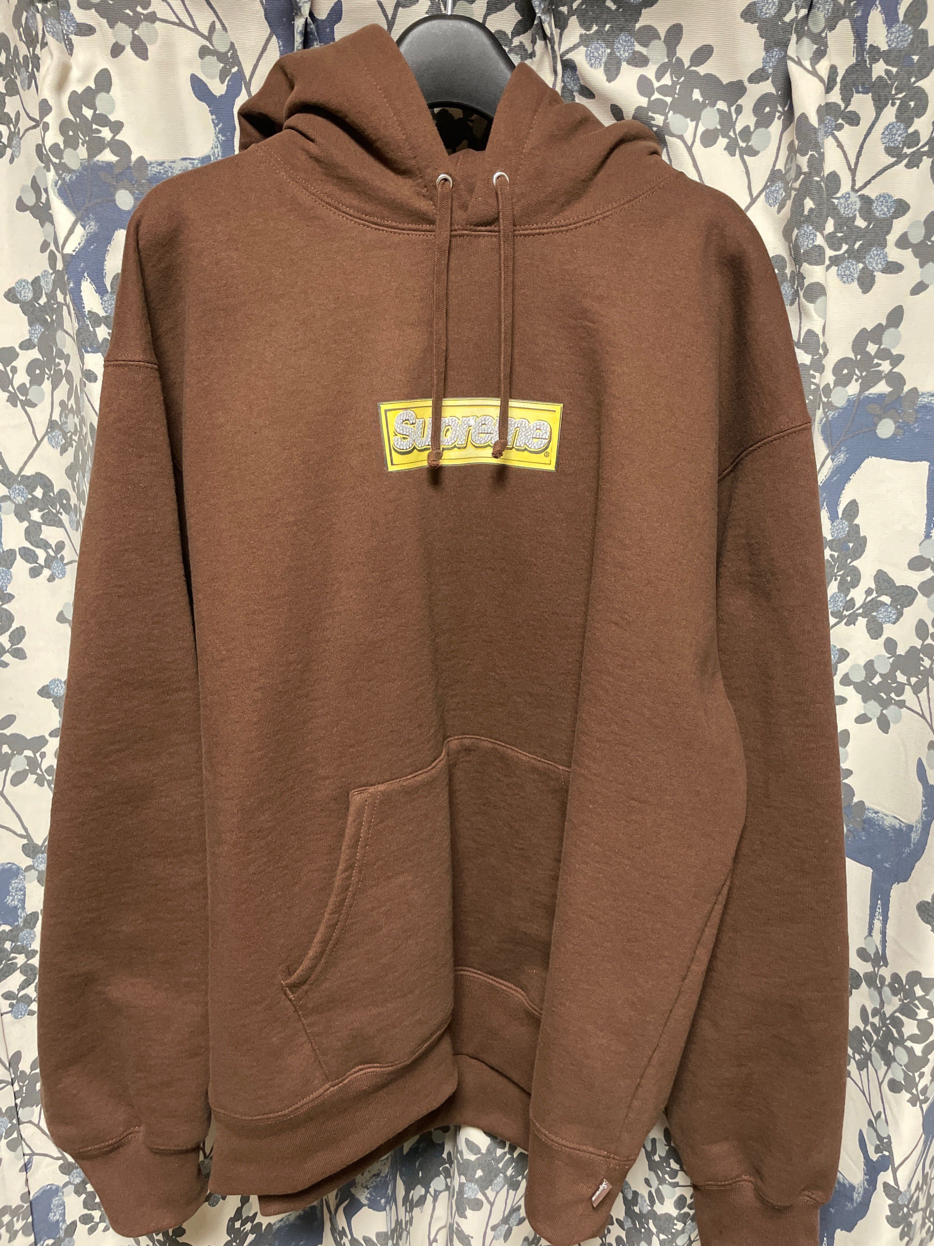 Supreme Bling Box Logo Hooded Sweatshirt "Dark Brown"