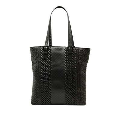 ボッテガヴェネタ イントレチャート トートバッグ ショルダーバッグ ブラック レザー レディース BOTTEGAVENETA 中古