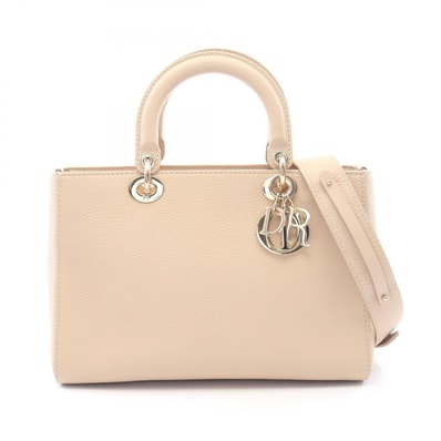 ディオール Dior Lady D-Sire ミディアム 2WAY ハンドバッグ バッグ レザー レディース ベージュ系 M11510TRL 【中古】