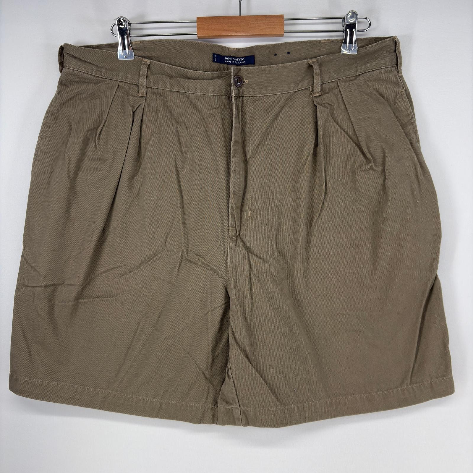 古着 90's/90年代 チャップスラルフローレン CHAPS RALPHLAUREN ショートパンツ ジップ ツータック ハーフパンツ w38 ブラウン メンズ