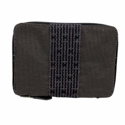 【6gb2012-k】エルメス 財布 エールラインパースPM キャンバス グレー シルバー金具【中古】メンズ レディース ユニセックス