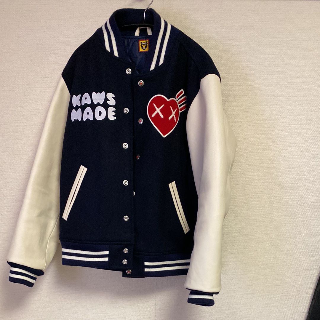 HUMAN MADE x KAWS VARSITY JACKET "Navy"