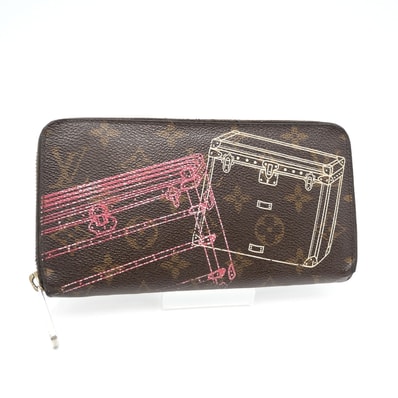 LOUIS VUITTON(ルイヴィトン)ポートフォリオ ジッピーウォレット ヴィンテージ 長財布 ラウンドファスナー モノグラム トランクプリント 2014年クリスマス限定 レディース M61360【中古】