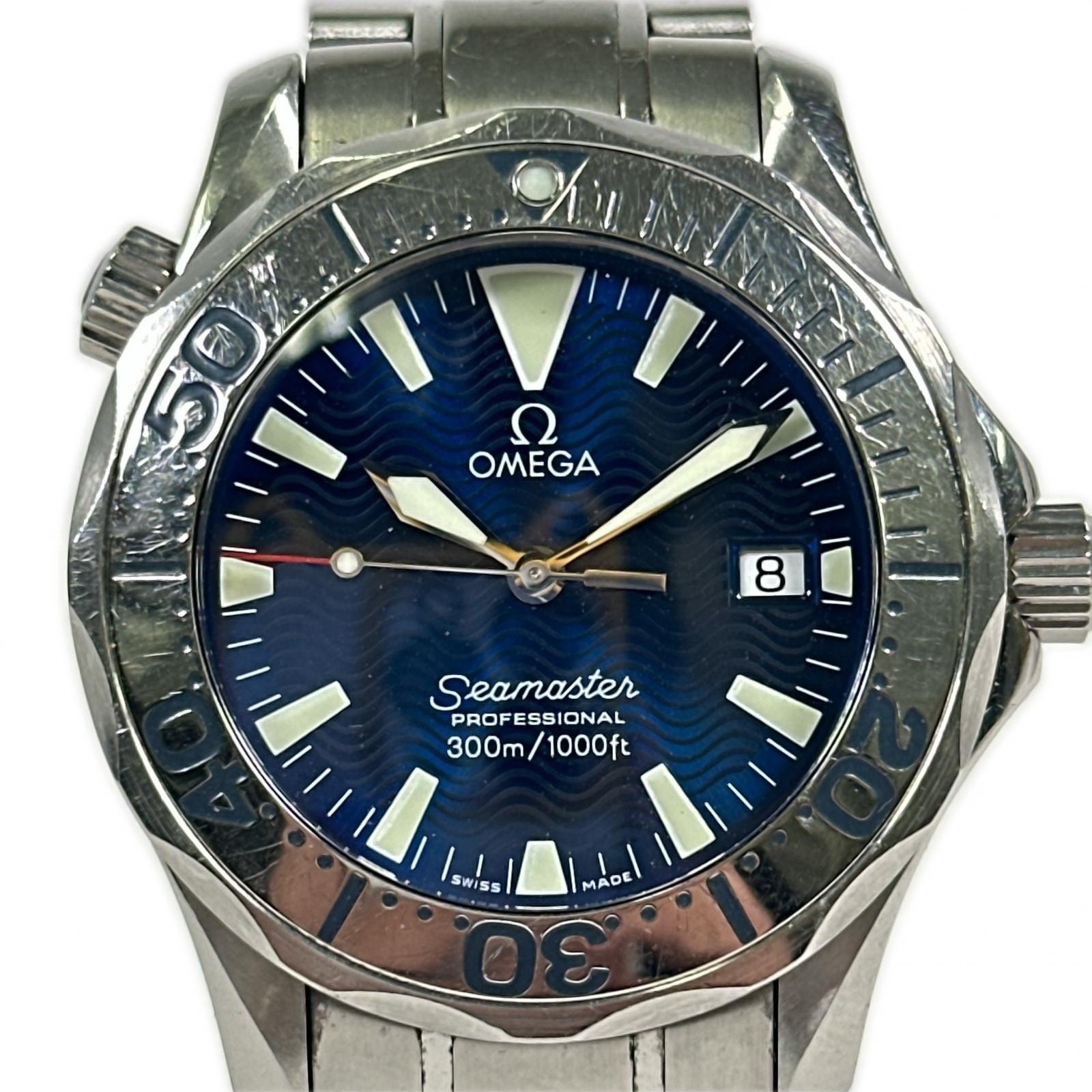 正常可動 OMEGA オメガ 腕時計 ダイバーズウォッチ シーマスター プロフェッショナル 300m シルバー ブルー ステンレススチール ボーイズ