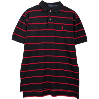古着 ラルフローレン Ralph Lauren POLO RALPH LAUREN CLASSIC FIT 半袖 ボーダー ポロシャツ メンズM相当/eaa654518