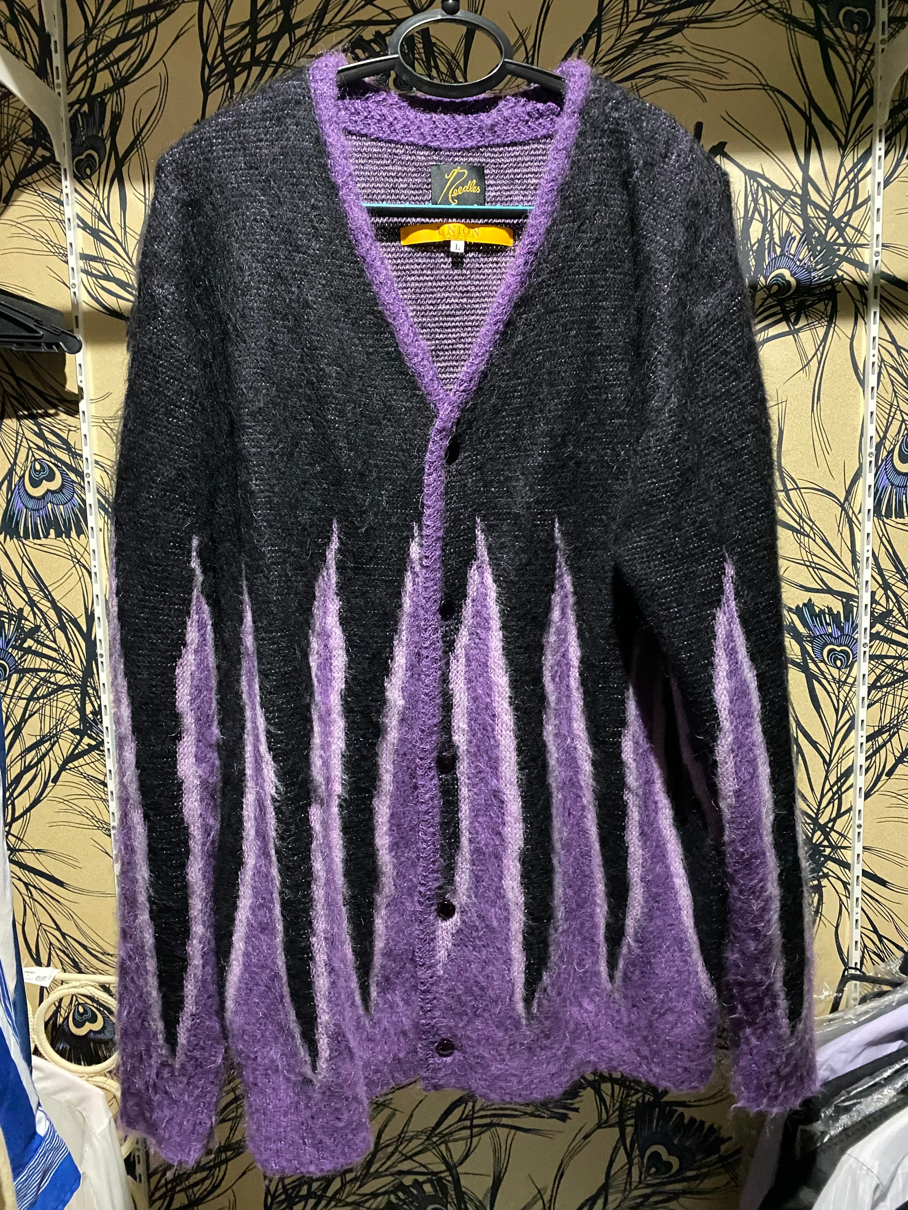 UNION x NEEDLES Mohair Cardigan Flame "Black"