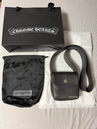 Chrome Hearts Cross Button Leather Shoulder Bag Hot Pot "Black"