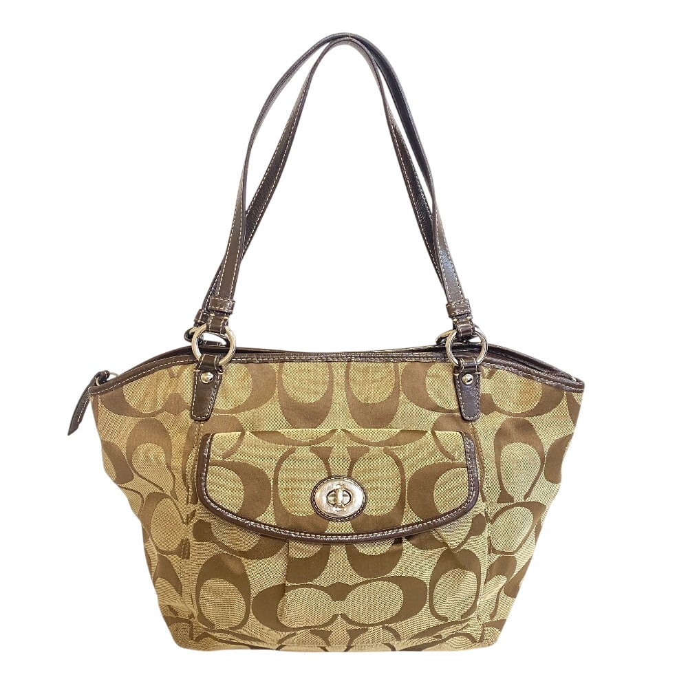 コーチ COACH トートバッグ シグネチャー ターンロック F215189 ブラウン