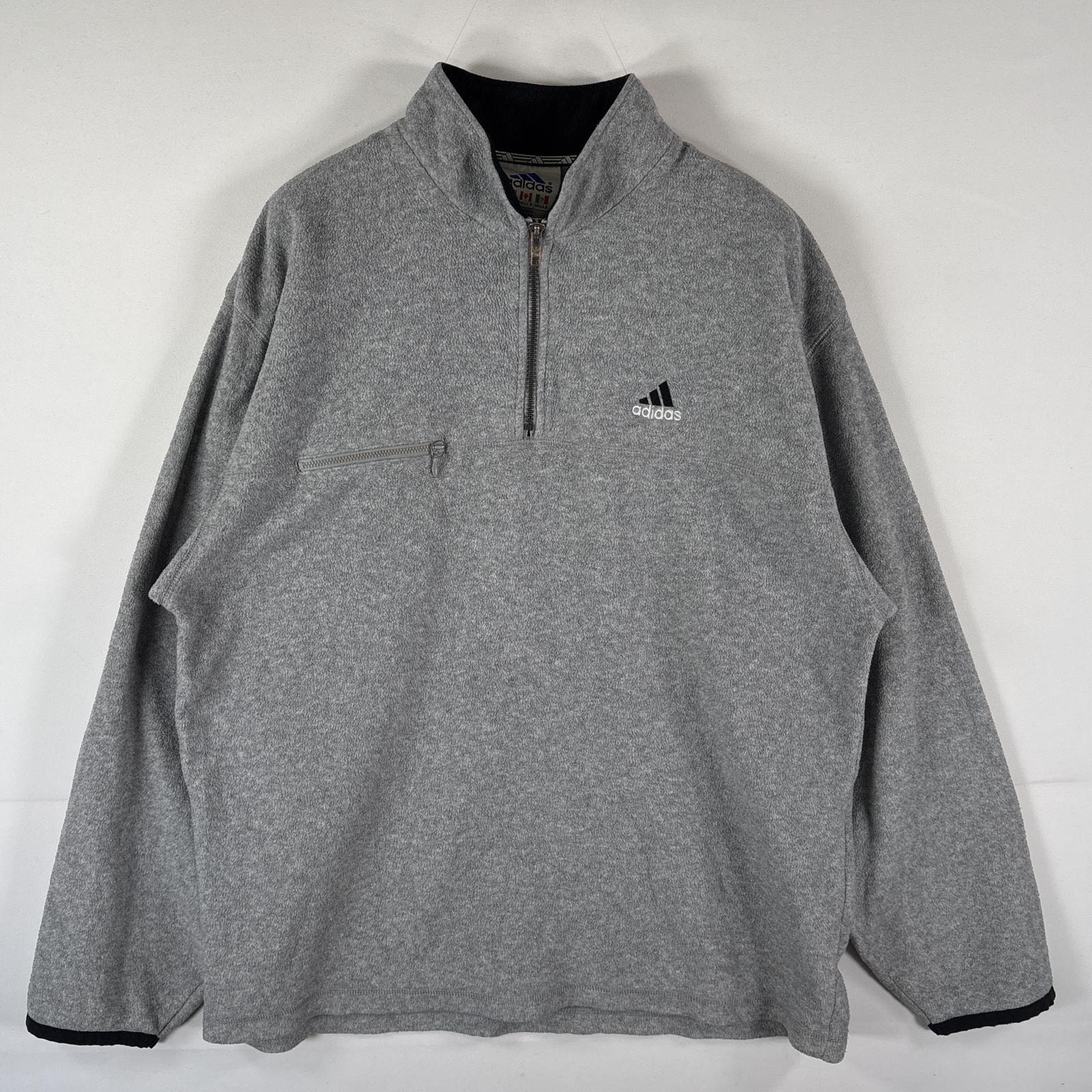 古着 アディダス adidas フリーストレーナー ハーフジップ ワンポイントロゴ プルオーバー  L  グレー メンズ