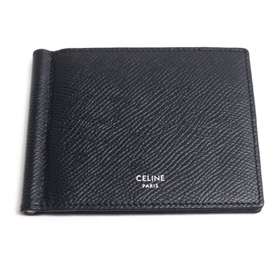 CELINE セリーヌ ビルクリップウォレット 二つ折り財布 ブラック 10J793GTH.38SI メンズ【中古】【極美品】