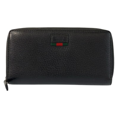 GUCCI グッチ シェリーライン ブラック 黒 レザー 長財布 ロングウォレット Y601512 【中古】