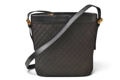 ロエベ ショルダーバッグ ヴィンテージ LOEWE アナグラム バッグ レザー ロゴ/ブラック【中古】